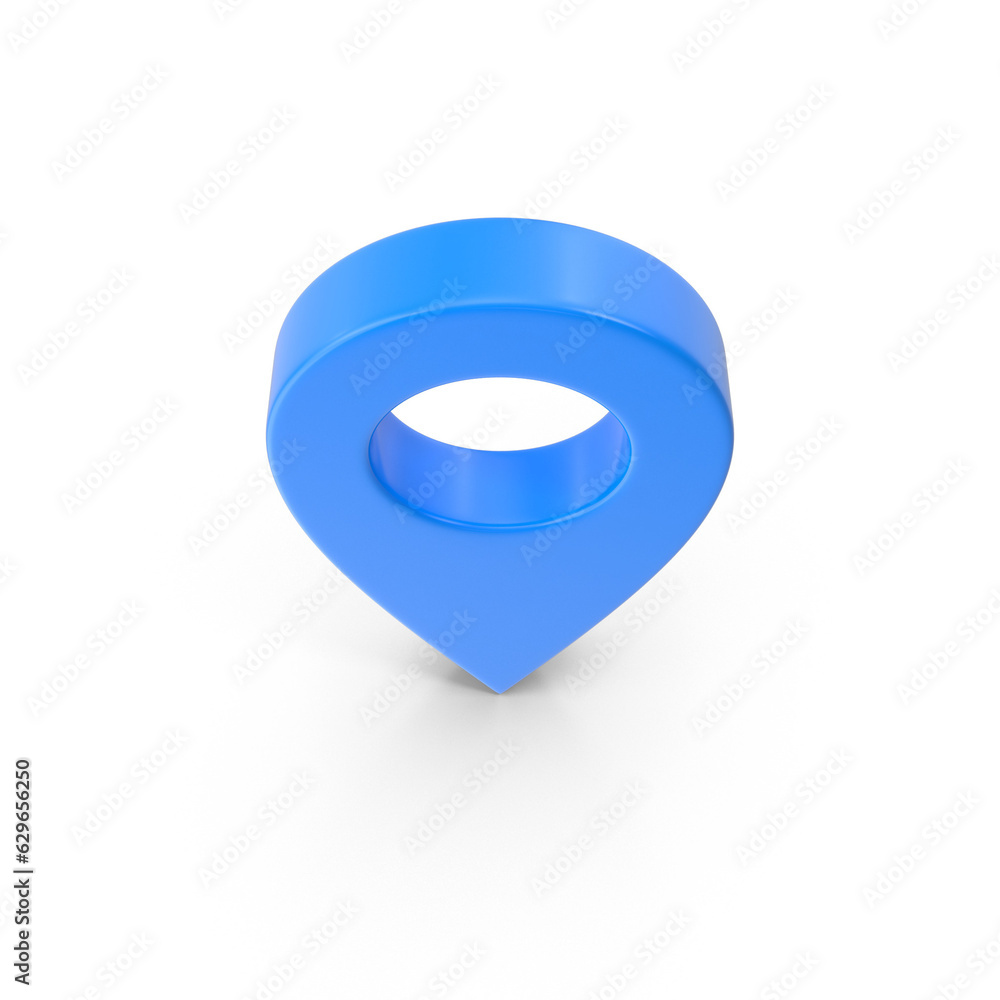 Poster blue locator mark of map and location pin or navigation icon sign on white background with search co