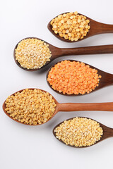 Dals or pulses of India, staple food- Masoor daal, Urad dal, moong dal, toor daal, chana dal