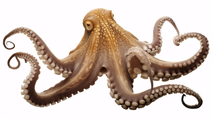 Fototapeta premium Fresh octopus with tentacles isolated on a white background. .