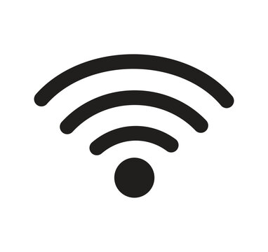 Wifi Icon black with white background isolated.