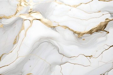 Gold and white marble texture, golden and bright stone surface created with Generative AI technology  