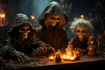 Scary Creepy Monsters Engaged Witchcraft