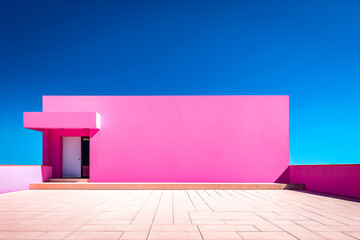 Fototapeta Architecture colorée design minimaliste - Générative ia obraz