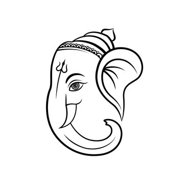 recommend clip art: Lord Ganesha vector line art Illustration