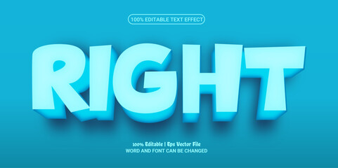 Right 3d editable premium vector text effect