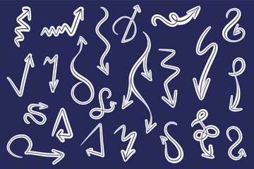 Hand-drawn arrows. Sketch arrow design for business and education.