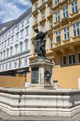 Vienna, Austria - June 13, 2023: Joseph Fountain on Graben Street in the center of Vienna