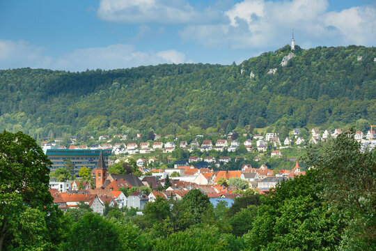 Ausblick auf Albstadt-Ebingen im Zollernalbkreis (Schw&auml;bische Alb)