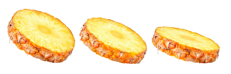 Pineapple with slices isolated on white