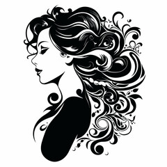 woman  lady hair face beauty illustration logo best tor your design t-shirt tattoo  © Ilona
