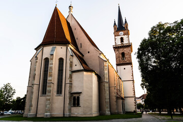 Evangelical Church in Bistrita, Romania. Architectural monument representative of the transition...
