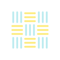 Obraz premium 3本線で作ったシンプルな図形のあしらい - パステルカラーのかわいい日本の紋様 - 三崩し・網代文様 