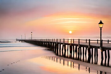 Obraz premium sunset at the pier