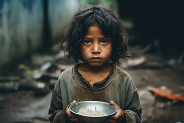 poor starving hungry boy looking at the camera