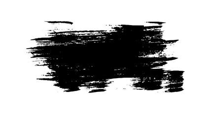 black staine brush, grunge banner, hand drawn splash. Grunge badge brush, hand drawn black