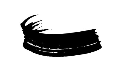 black staine brush, grunge banner, hand drawn splash. Grunge badge brush, hand drawn black