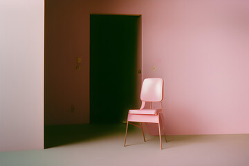 pink chair in the room. Generative AI