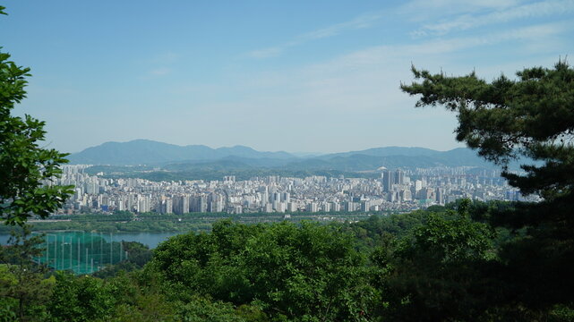 Seoul city view from Acha Mountain