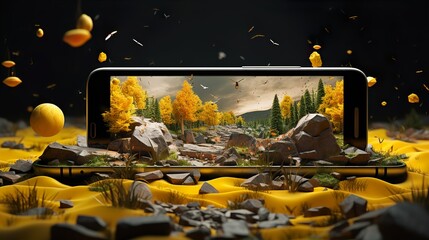 The 3d image comes out of the phone