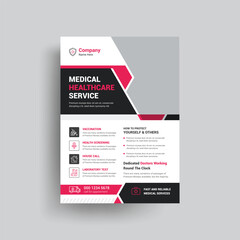 Best Hospital service a4 template design for a report and medical brochure design,