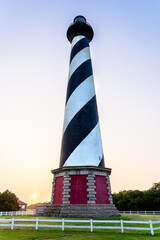 The Cape Hatteras Lighthouse Seen at Sunrise in North Carolina
