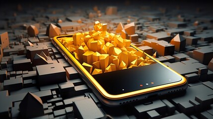 The 3d image comes out of the phone