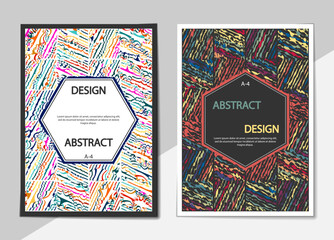 Set of covers with a flat pattern of wavy lines. format A-4 for books and brochures.