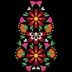 Bright floral Mexican embroidery