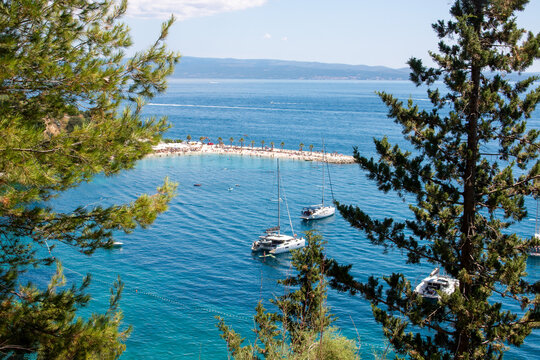 Kasjuni Beach (Crkva Duha Svetoga) in Split (Zvonik i kapelica sv. Arnir) in the state of Split-Dalmatien Croatia