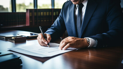 Diligent Lawyer at Work in a Law Firm