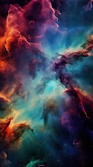 Incredibly beautiful galaxy in outer space. Nebula night starry sky in rainbow colors