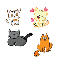 Set of cats background image, isolated