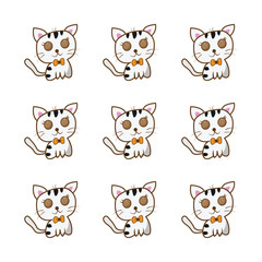 Obraz na płótnie Canvas set of cute cartoon cats