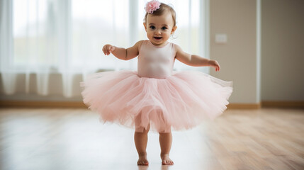 Baby dressed as a ballerina