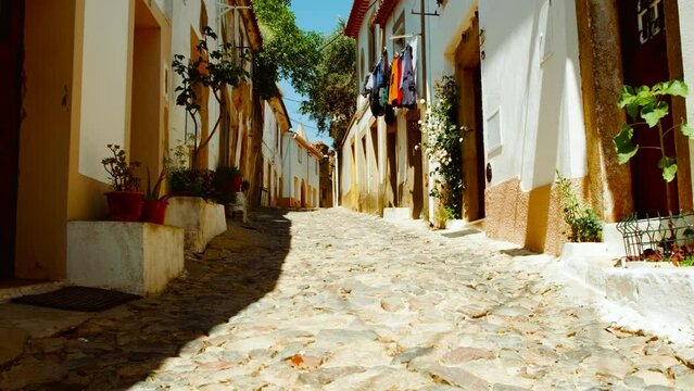 Whitewashed streets of Castelo de Vide, Alentejo, Portugal, a weave of quaint charm, drenched in history and painted in serenity