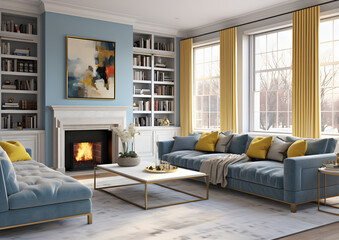 Elegant living room interior space