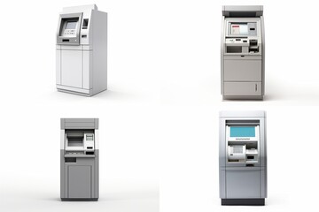 ATM set isolated on white background.