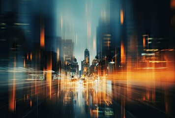 Blurred city background, connection and fast internet concept. Business concept image