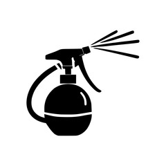 Black icon of a sprayer. vector icon of a perfume. modern logo of a container bottle.