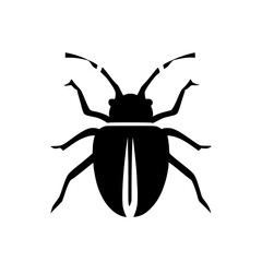 Silhouette logo of a beetle. black icon of a bug. vector icon for computer bugs. simple logo of computer viruses.