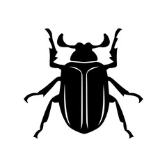 Silhouette logo of a beetle. black icon of a bug. vector icon for computer bugs. simple logo of computer viruses.