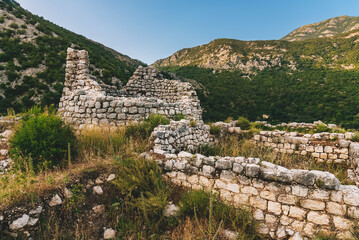 Ruins of Ancient Illyrian Fort Rizon in Montenegro