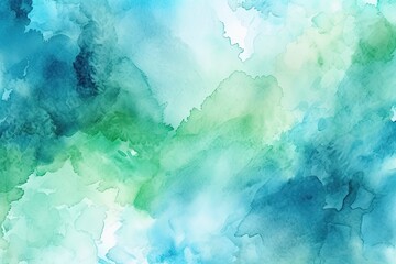 Calm Sea Breeze: Light Blue and Green Watercolor Backdrop (Generative AI)
