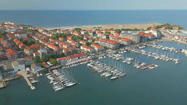 Town of Grado, summer colorful, aerial view, Friuli-Venezia Giulia region of Italy. 