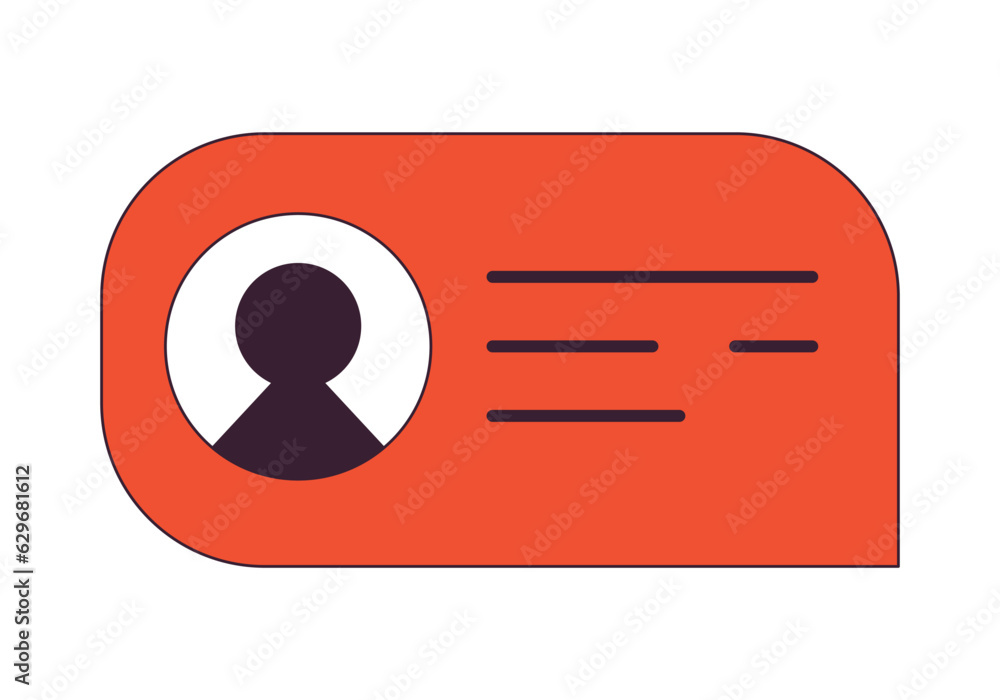 Poster speech bubble with people avatar flat line color isolated vector object. online communication. edita