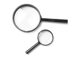Magnifiers isolated on white background