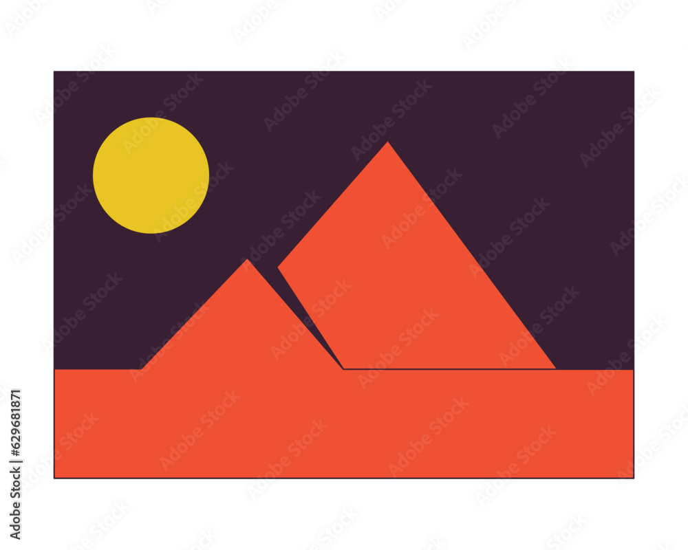 Poster decorative picture flat line color isolated vector object. photo studio image background. editable c