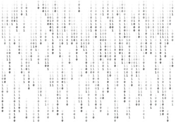 Binary computer code. Cyber background constructed with numbers one and zero. Abstract visualization of programming. Vector illustration.