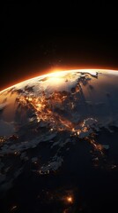 Stunning View of Nature's earth from space, cinematic scene like a movie, movie like planet earth