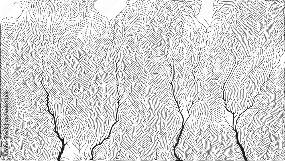 Poster growth pattern. generative branching structure. organic net of vessels texture.